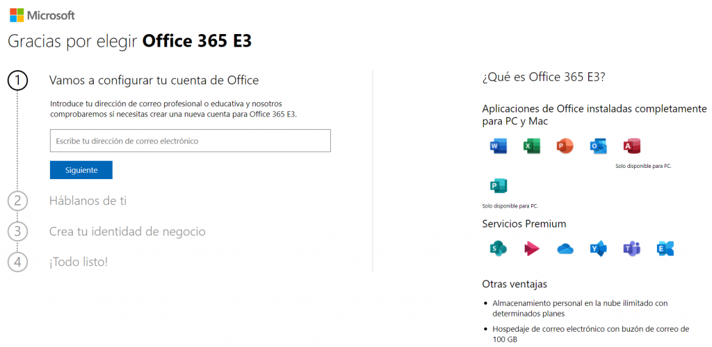 Probar gratis Office 365 E3 y SharePoint Online - Formación Microsoft 365