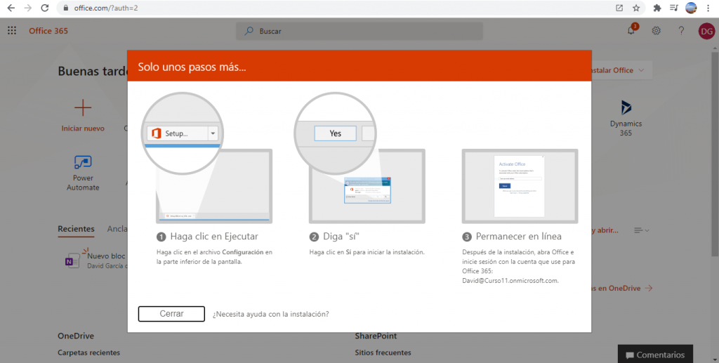 Instalar Office 365 en versión de escritorio - Formación Microsoft 365